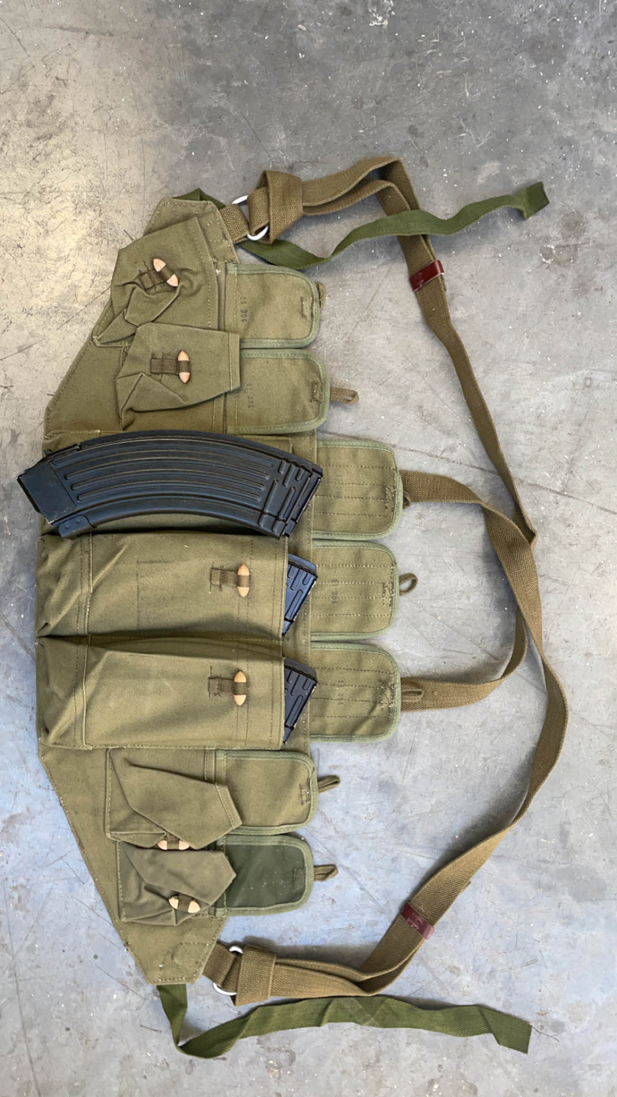 Genuine Chicom Type 56 3-Slot Chest Rig ( Tan ) ( AK Style )