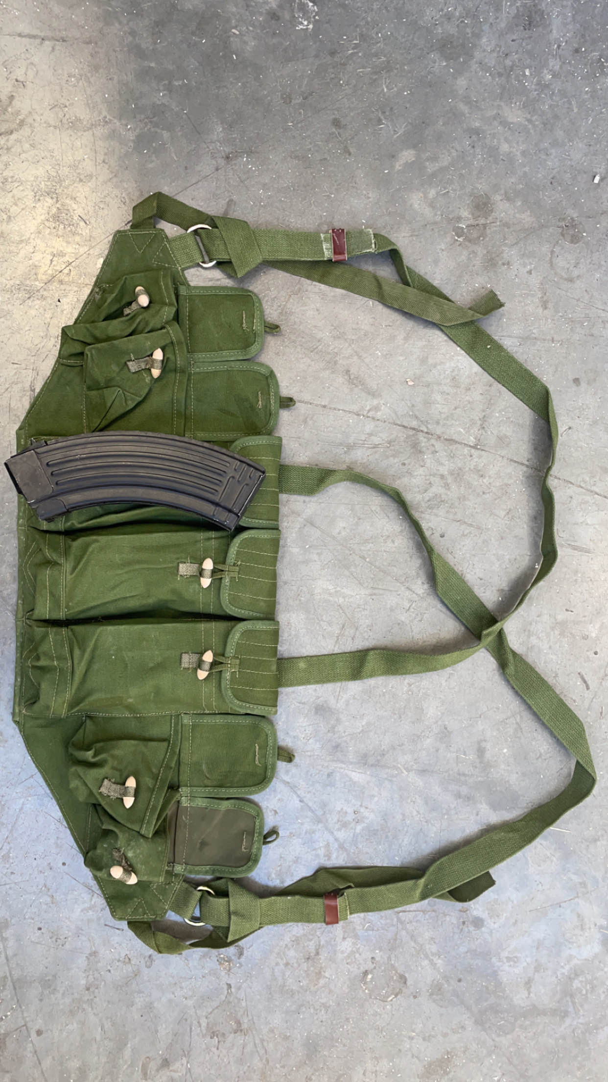 Genuine Chicom Type 56 3-Slot Chest Rig ( Green ) ( AK Style )