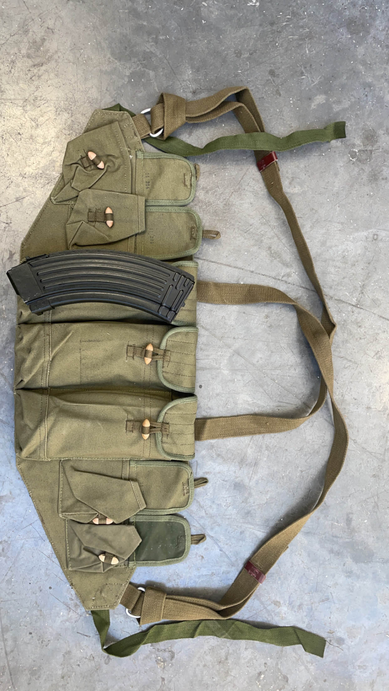 Genuine Chicom Type 56 3-Slot Chest Rig ( Tan ) ( AK Style )