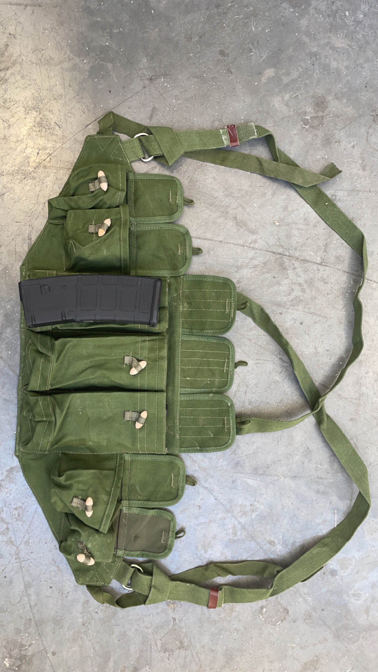 Genuine Chicom Type 56 3-Slot Chest Rig ( Green ) ( AK Style )